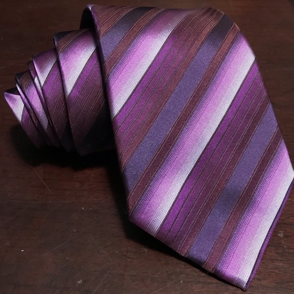 Hugo Boss Purple Striped Tie